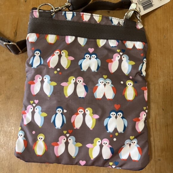 LeSportsac Crossbody Adjustable 3 Zipper Kasey Penguin Purse 9x7” Crossbody NEW - Picture 7 of 7